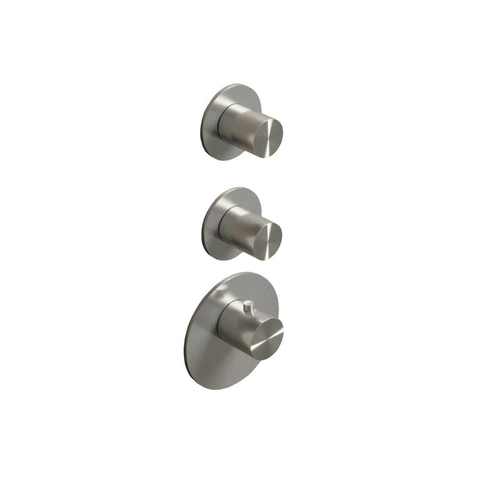 Hotbath Archie Afbouwdeel thermostaat - met 2 stopkranen RVS 316 - mat RVS SW230333