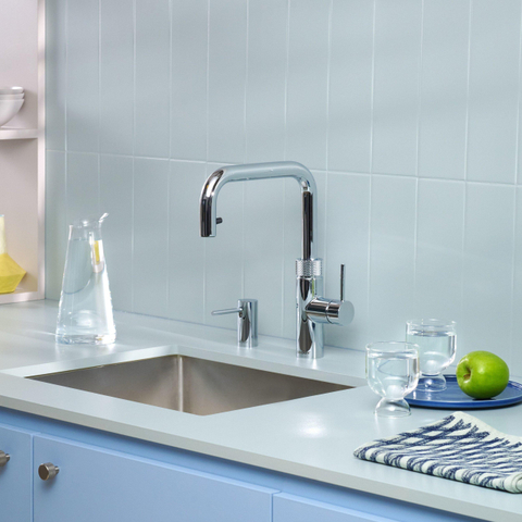 Quooker Flex Square kokendwaterkraan - draaibare & uittrekbare uitloop - PRO3 reservoir - kokend water - chroom SW1441986