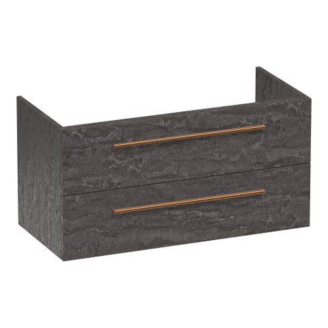 BRAUER Trust meuble sous-lavabo 100 sans poignées rapportées 2 tiroirs softclose et 1 découpe pour siphon - Damascus SW1203861