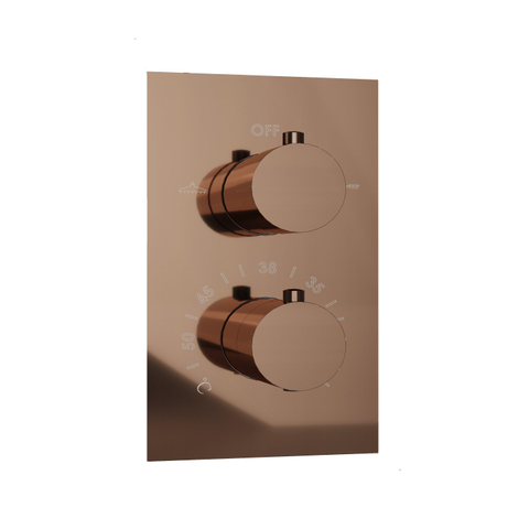 Fortifura Calvi Thermostatische Inbouwkraan - met inbouwdeel - PVD - geborsteld koper SW970038