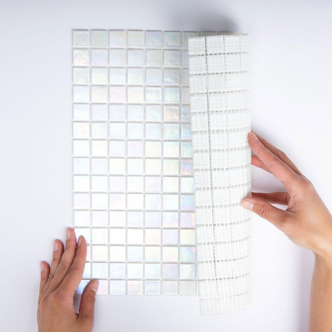 The Mosaic Factory Amsterdam mozaïektegel - 32x32cm - 4mm - vierkant - glans off wit SW62151