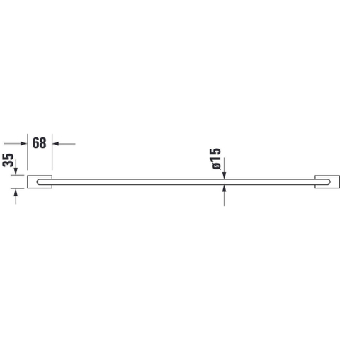 Duravit Karree Handdoekhouder - 80cm - hoogglans chroom SW55125
