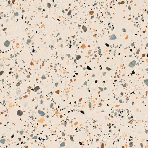 Terravito Hovano carreau mural et de sol - 60x60cm - 10mm - Carré - rectifié - Terrazzo - Crème mat SW728276