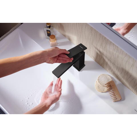 Hansgrohe Tecturis E 1 greeps wastafelkraan - 110 - coolstart - zonder waste set - mat zwart SW918704