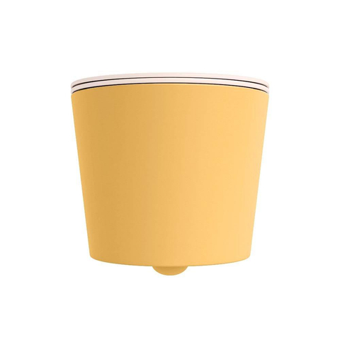 Mondiaz LAVIE hangtoilet – spoelrandloos – 36 x 53 cm – met softclose zitting – Ocher (geel), zitting Rosee (roze) SW1208689