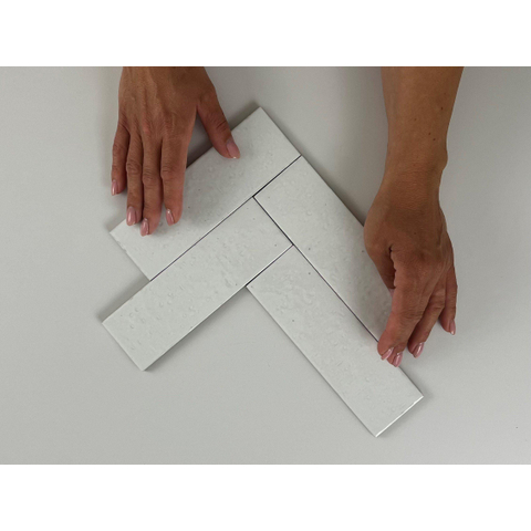 SAMPLE Terravito Nocino wandtegel - 6x18.6cm - White glans (wit) SW1221469