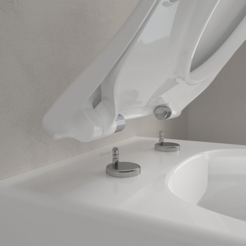 Villeroy & Boch Avento closetzitting slimseat - met deksel - met softclose en quick release - met RVS scharnieren - White Alpine (glans wit) SW60338