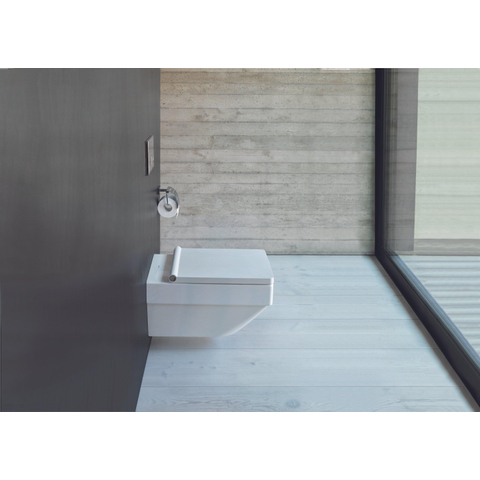 Duravit Karree Closetrolhouder - met klep - hoogglans chroom SW55120