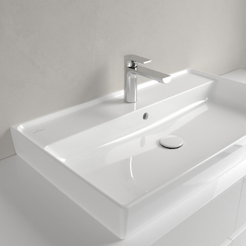Villeroy & Boch Collaro meubelwastafel onderzijde - geslepen - 80x47cm - met overloop - 1 kraangat - White Alpine (glans wit) SW358317