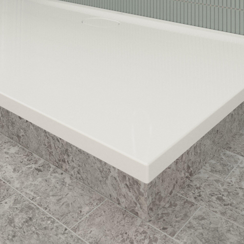 Villeroy & Boch Ecora douchebak - 160x90x3.5cm - afvoer lange zijde - white alpine (wit) SW1558884