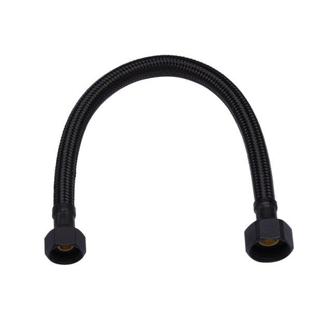 Fortifura Calvi Robinet d'arrêt d'angle avec flexible - flexible 30 cm - 1/2x3/8 - noir mat SW1382517