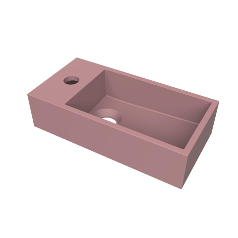Arcqua Flair lave-mains - 36x18x9cm - marbre coulé - trou robinet gauche - rose mat SW1474759