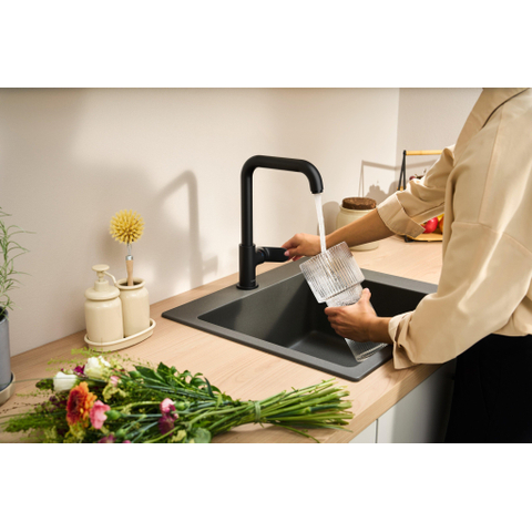 Hansgrohe Vernis Blend M35 KMK 260 U-uitloop mat zwart SW1567279