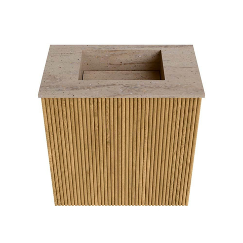 Mondiaz JOYA-DLUX 40cm toiletmeubel - kleur Oak - Wastafel FAYE positie Midden Zonder kraangat kleur Saba. SW1424157