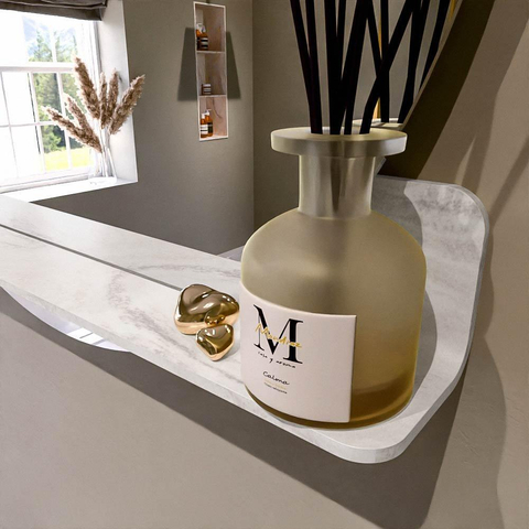 Mondiaz SPOT miroir – Ø 90 cm – avec tablette – Ostra (beige) SW1220845