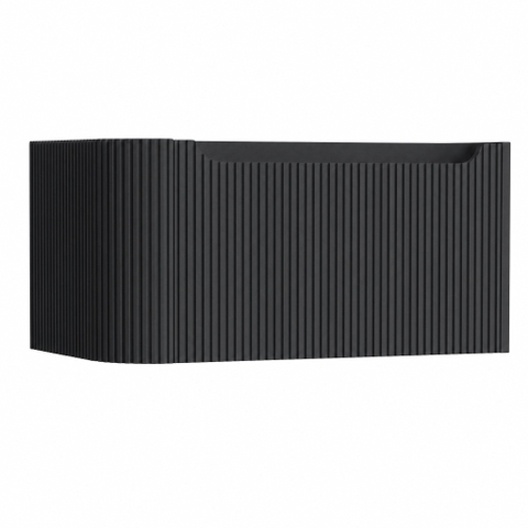 H&R Badmeubelen Juice Wastafelonderkast - 80x45x40cm - linkerhoek afgerond - 3D-front - 1 lade - geïntegreerde greep - dark blue SW1259629