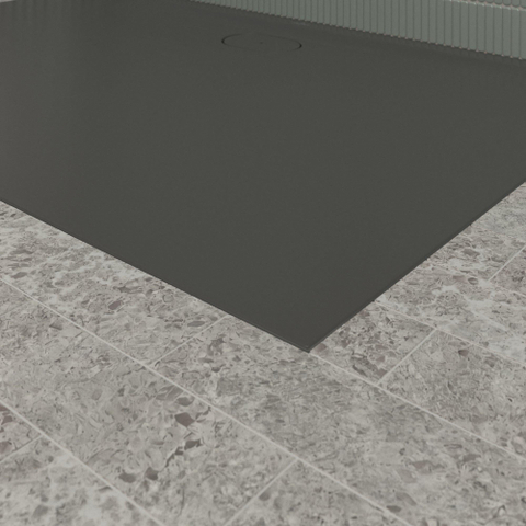 Villeroy & Boch Ecora douchebak - 150x100x3.5cm - afvoer lange zijde - anthracite (antraciet) SW1558973