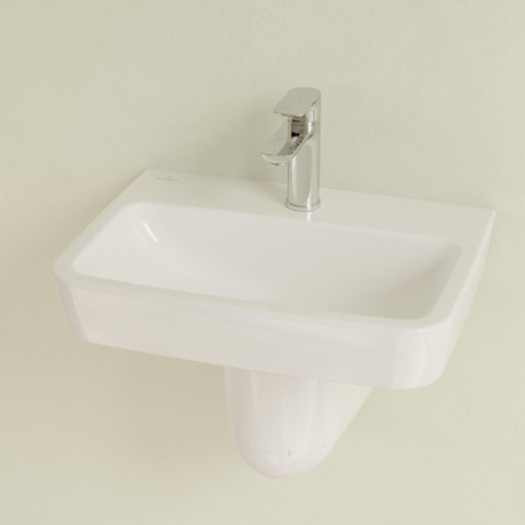 Villeroy & Boch O.novo fontein - 50x37cm m.1 kraangat - met overloop - White Alpine (glans wit) SW448483