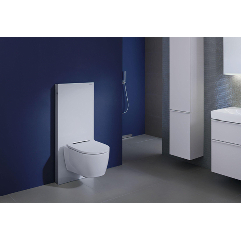 Geberit One pack Wandcloset - diepspoel - turboflush - 37x54cm - closetzitting - Designafdekking glansverchroomd - KeraTect - glans wit SW420205