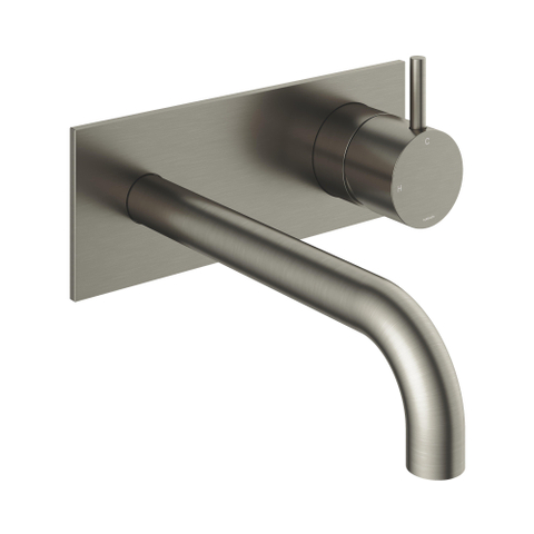 Hotbath Cobber Afbouwdeel - voor wastafelkraan - 18cm uitloop - inbouw wastafelmengkraan achterplaat 18 - geborsteld nikkel (RVS) SW229669