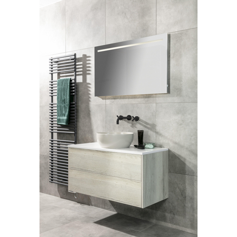 Plieger Uno Plus miroir – 140 x 60 cm – LED directe et indirecte – chauffage de miroir – Argent SW48482