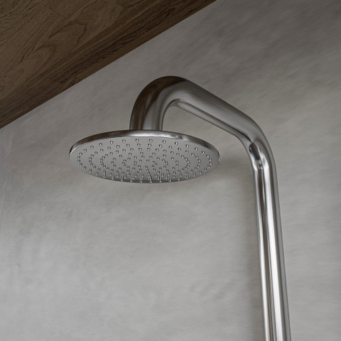 Fortifura Outdoor Deluxe Vrijstaande Buitendouche - geborsteld RVS PVD (RVS) 316 - handdouche - regendouche - PVD - geborsteld RVS SW278130