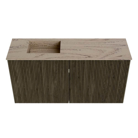 Mondiaz JOYA-DLUX Meuble de toilette 80cm - couleur Shadow - Vasque FAYE position Gauche 1 trou de robinet couleur Arena SW1424803