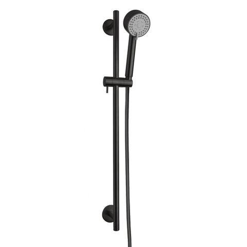 Wiesbaden Unimatch Cadans glijstangset compleet - met handdouche - 3 standen - diameter 8cm - mat zwart SW161901