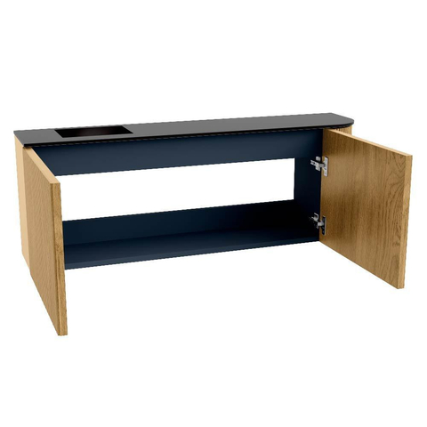 Mondiaz JOYA 111.6cm meuble de salle de bains - arrondi droit couleur Chêne - Vasque FAYE position Gauche 1 trou de robinet couleur Urban SW1421211