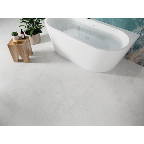 ÉCHANTILLON Terravito Rovella carreau de sol - 120x120cm - rectifié - Aspect pierre naturelle - White mat (blanc) SW1221526