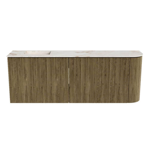 Mondiaz JOYA-DLUX 111.6cm toiletmeubel - ronding rechts kleur Dusk - Wastafel FAYE positie Links 1 kraangat kleur Frappe. SW1423184