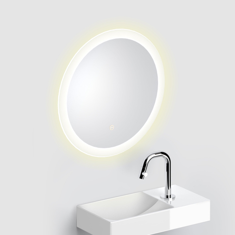 Clou Look at Me spiegel – Ø40 cm – indirecte LED rondom – Satijn (Grijs) SW417045