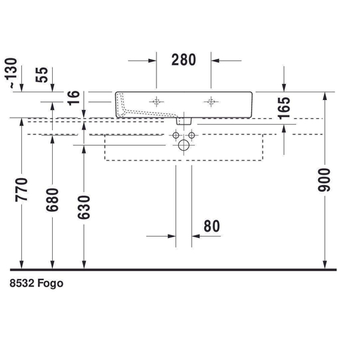 Duravit Vero Meubelwastafel - 70x47cm - met 1 kraangat - met overloop - geslepen - wit SW223283