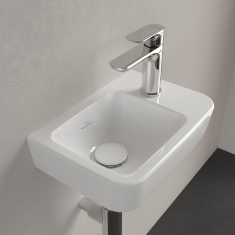 Villeroy & Boch O.novo fontein - 36x25cm - 1 kraangat rechts - zonder overloop - White Alpine (glans wit) SW448505