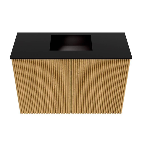 Mondiaz JOYA 60cm meuble de toilette - couleur Oak - Vasque FAYE position Milieu 1 trou de robinet couleur Urban. SW1421168