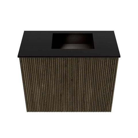 Mondiaz JOYA 50cm meuble de toilette - couleur Shadow - Vasque FAYE position Droite Sans trou de robinet couleur Urban. SW1421463