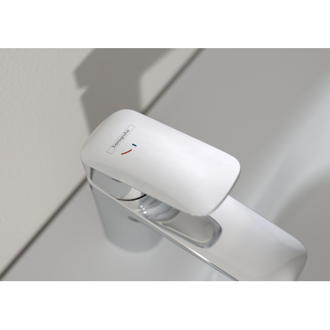 Hansgrohe Logis Eengreeps wastafelmengkraan - 100 - coolstart - zonder afvoer - hoogglans chroom 0605650