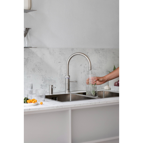 Quooker Classic Fusion Round kokendwaterkraan - draaibare uitloop - Combi+ reservoir - Warm / kokend water - RVS SW299660