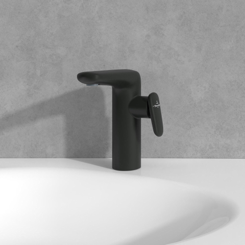 Villeroy & Boch Antao 1 greeps wastafelkraan - 173mm - met push open afvoergarnituur - mat zwart SW974177