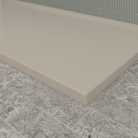 Villeroy & Boch Ecora douchebak - 170x80x3.5cm - afvoer lange zijde - almond (beige) SW1559024