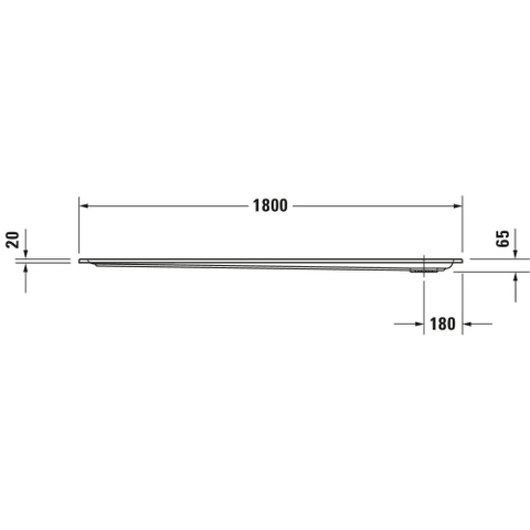 Duravit Starck Slimline Kunststof douchebak acryl rechthoekig - 180x90x6.5cm - zonder poten - wit 0297251