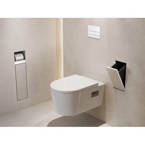 Hansgrohe XtraStoris Rock Poubelle - 30x15x14cm - porte carrelable - blanc mat SW1590317