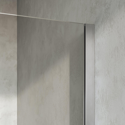 BRAUER Stellar Cabine de douche - 100x90x200cm - porte battante - revêtement de verre - réversible - verre clair - Inox brossé PVD SW1418007