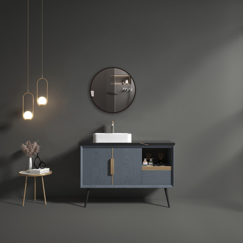 Saniclass Retro Line miroir – Ø 60 cm – Noir mat SW643423
