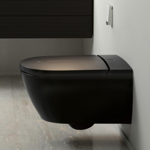 Villeroy & Boch Viclean douche wc - 60cm - spoelrandloos pure CeramicPlus - mat zwart SW917919