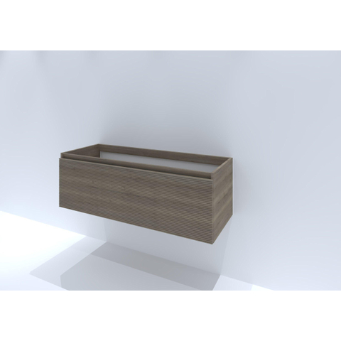 H&R Badmeubelen Matrix Meuble sous-lavabo - 120x44.8x40cm - façade 3D - 1 tiroir - sans poignées avec profil de prise en main - charleston SW758197