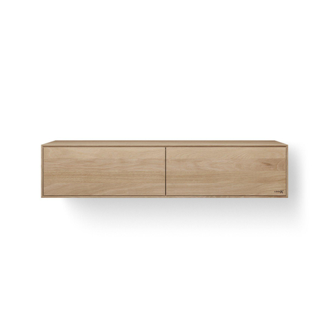 Looox Wood collection Meuble sous lavabo en bois avec 2 tiroirs 140x30x46cm chêne - vieux gris SW546694