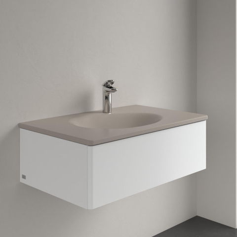 Villeroy & Boch Antao Meubelwastafel - 80x50x15cm CeramicPlus - zonder overloop - mat almond (beige) SW917937