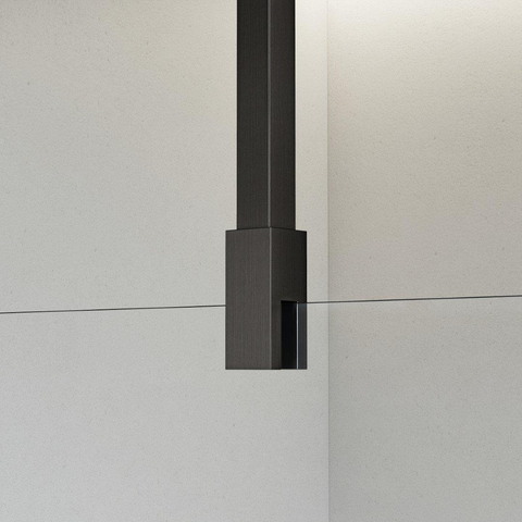 Fortifura Galeria Douche à l'italienne - 140x200cm - Clair - Bras plafond - Gunmetal brossé (Anthracite) SW957423