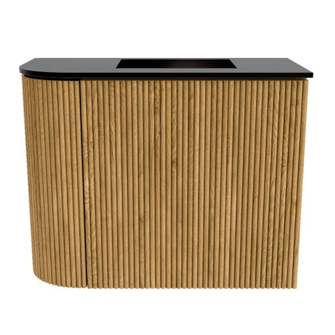 Mondiaz JOYA Meuble de toilette 51,6cm - arrondi gauche couleur Oak - Lavabo FAYE position Droite 1 trou de robinet couleur Urban SW1421266